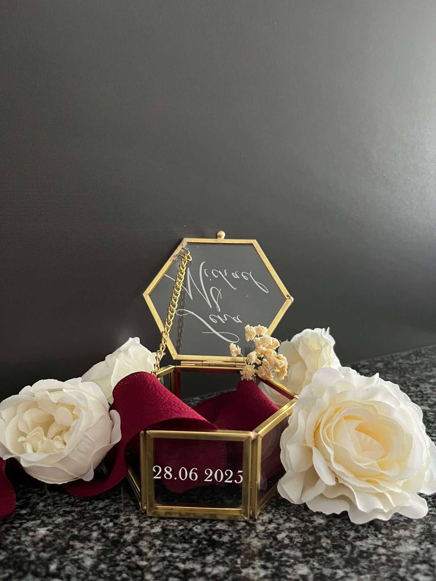Personalized Glass Ring Box