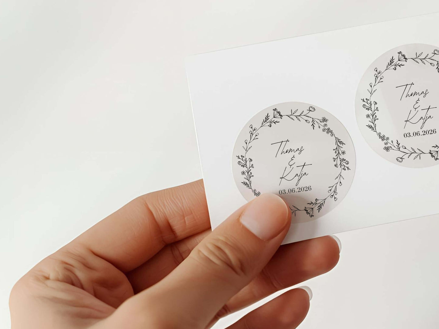 Hochzeit Sticker Transparent 4x4 cm