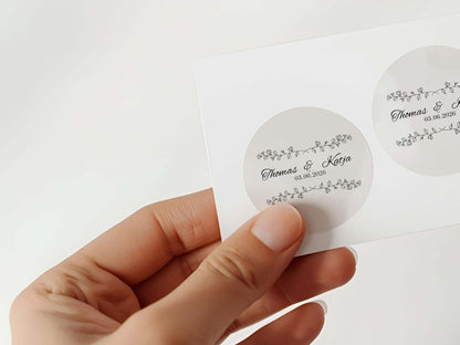 Hochzeit Sticker Transparent 4x4 cm