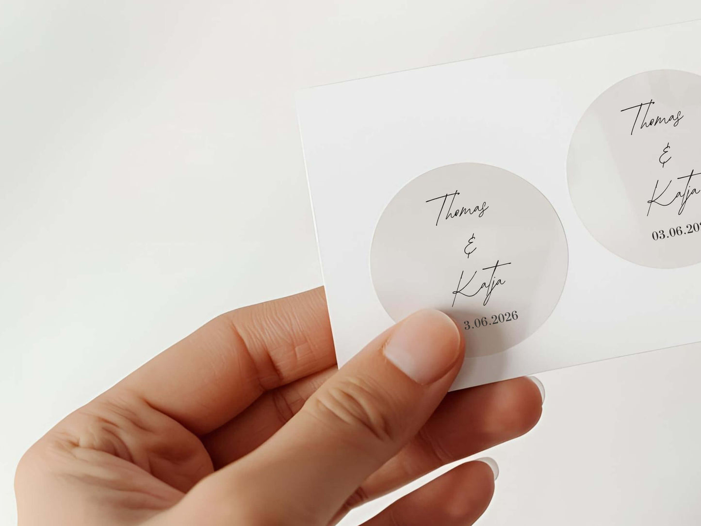 Hochzeit Sticker Transparent 4x4 cm