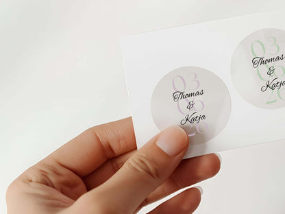 Hochzeit Sticker Transparent 4x4 cm