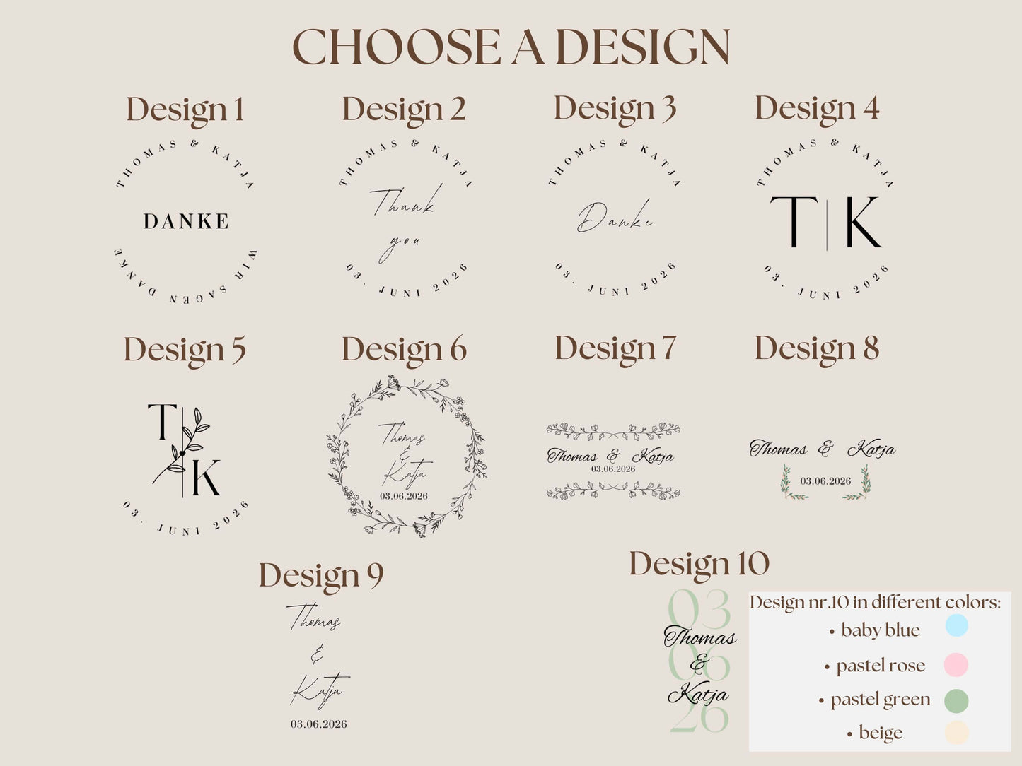 Hochzeit Sticker Transparent 4x4 cm