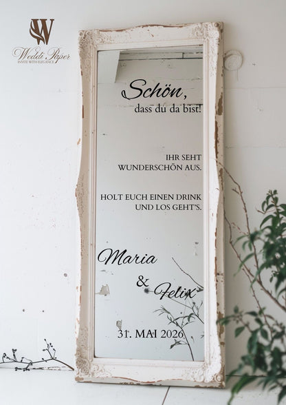 Foil sticker welcome sign for wedding