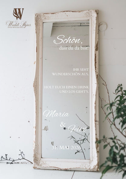Foil sticker welcome sign for wedding