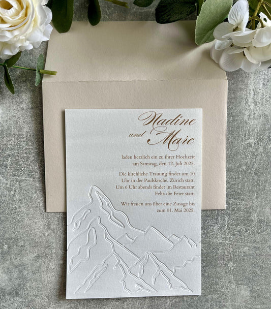 Wedding Invitation "Mountain love" - 13 x 18 cm