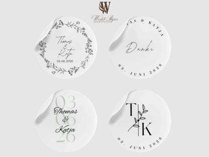 Hochzeit Sticker Transparent 4x4 cm